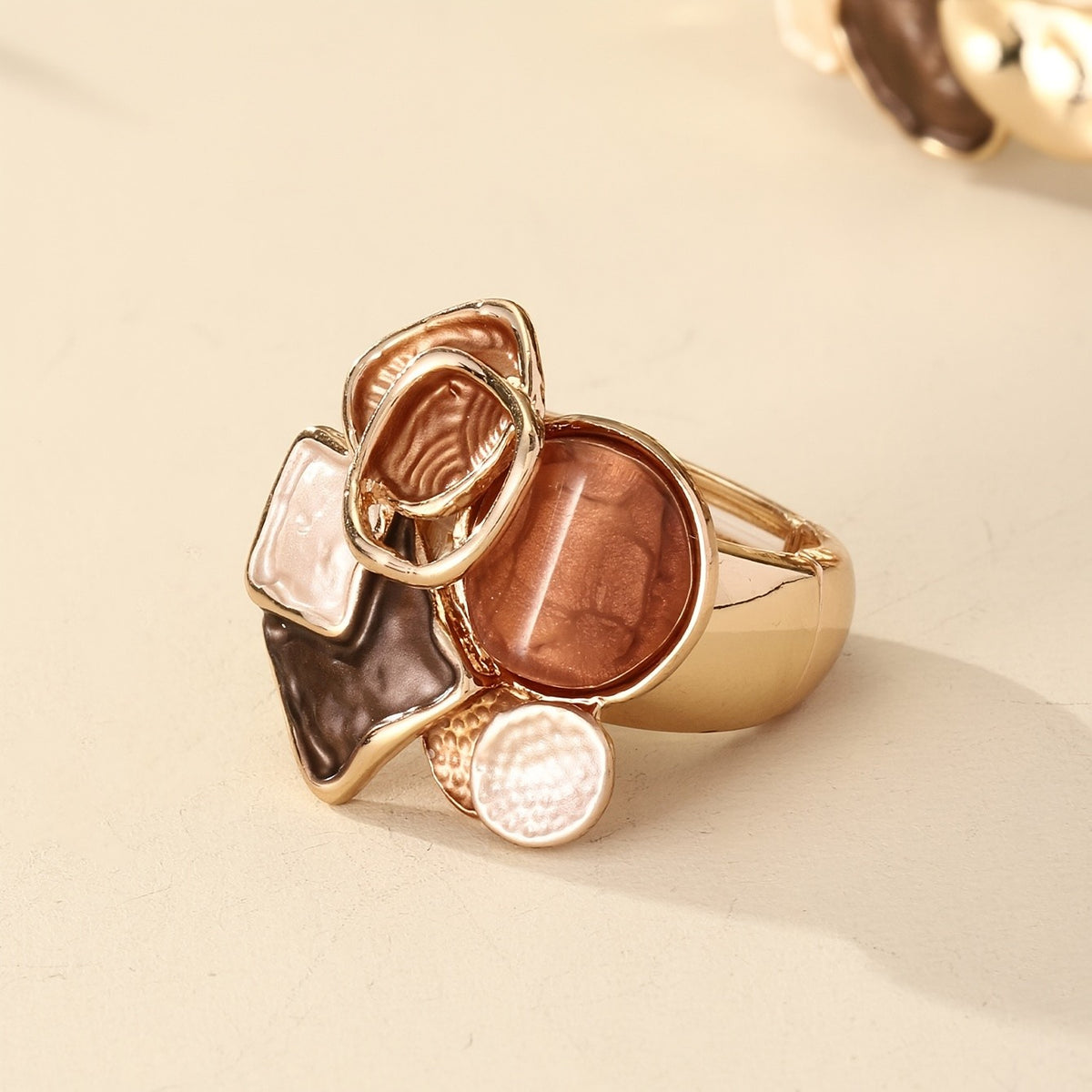 Brown Stone Mosaic Jewelry Set