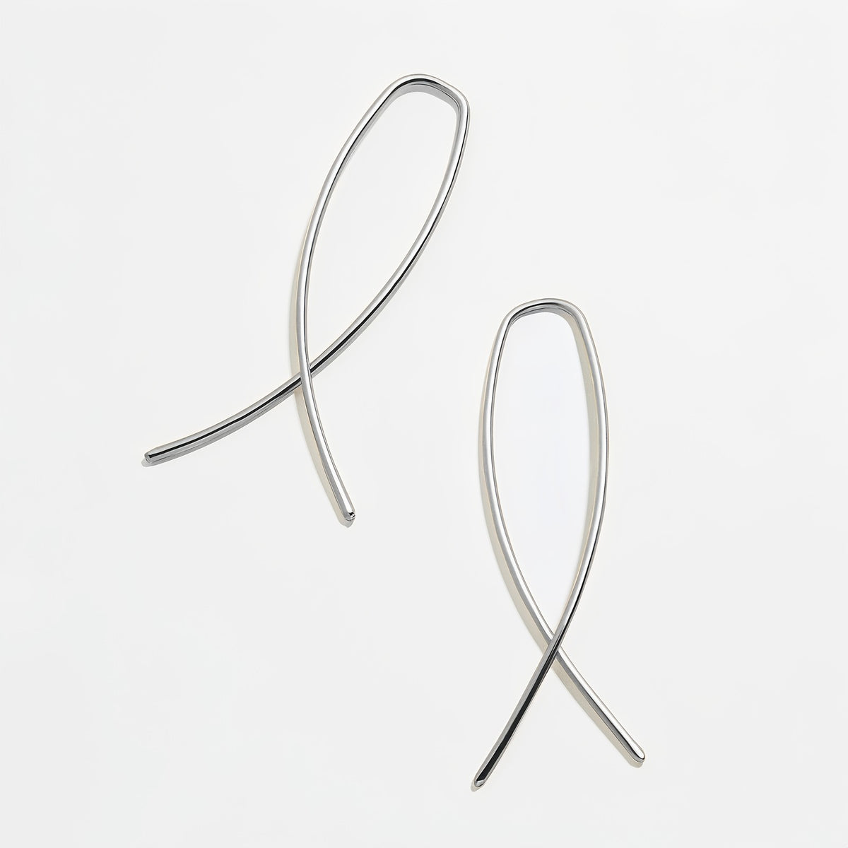 Sleek Crossed Wire Hoop Earrings