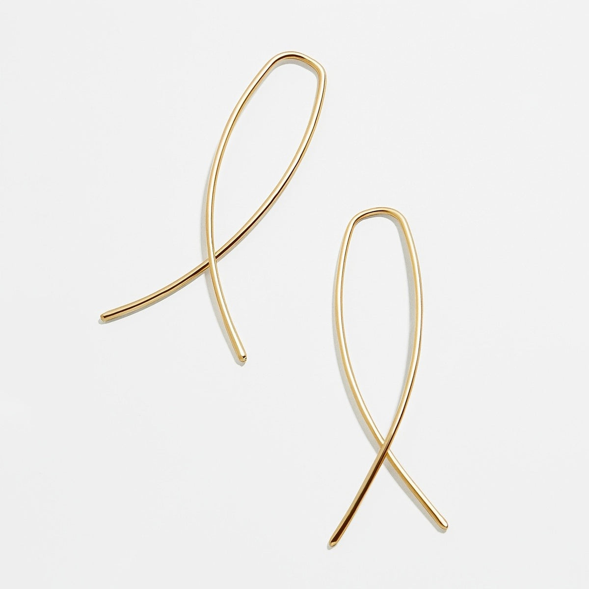 Sleek Crossed Wire Hoop Earrings