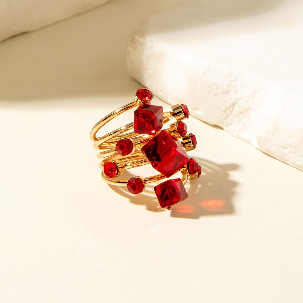 Multicolor Gemstone Stackable Ring Set