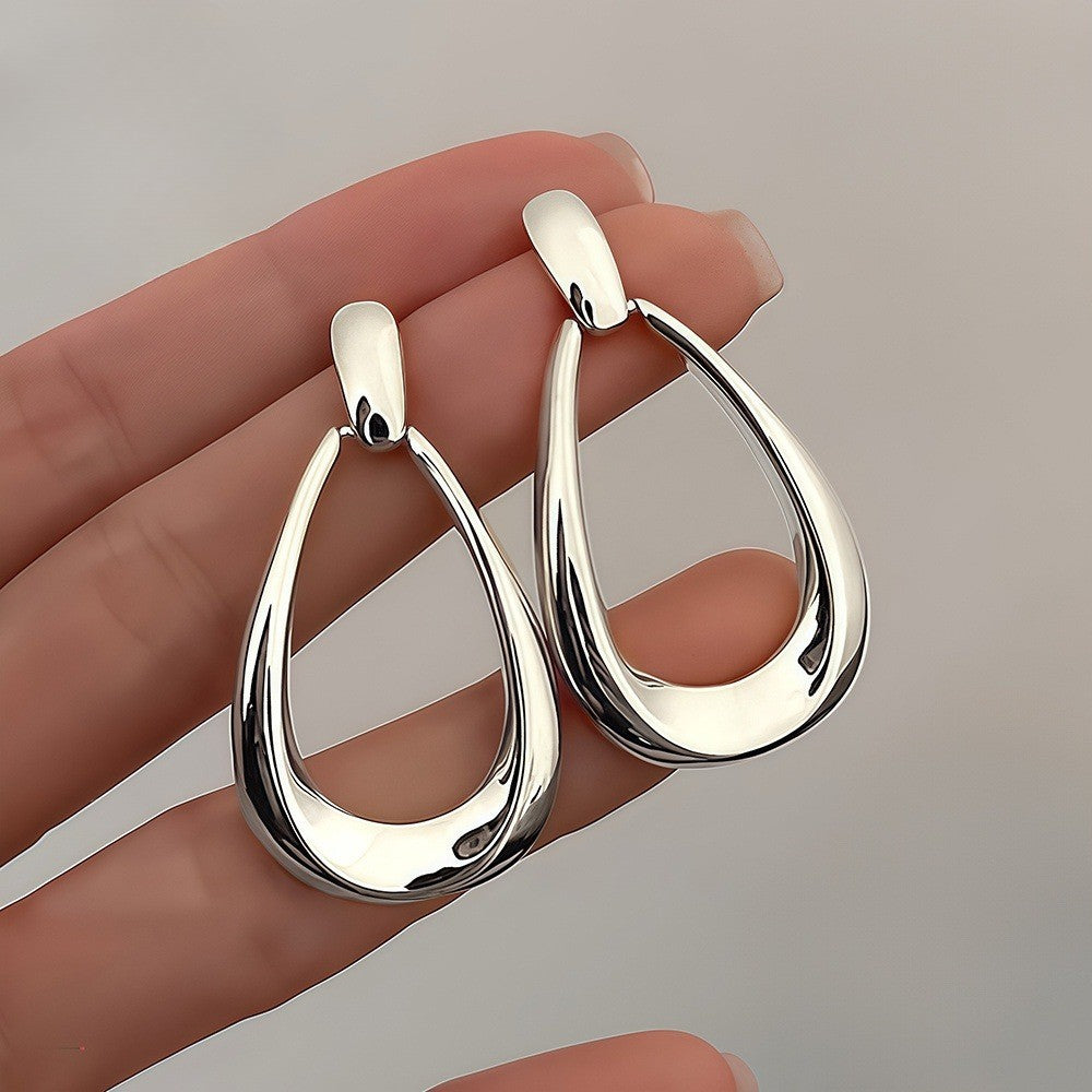 Polished Curved Drop Earrings