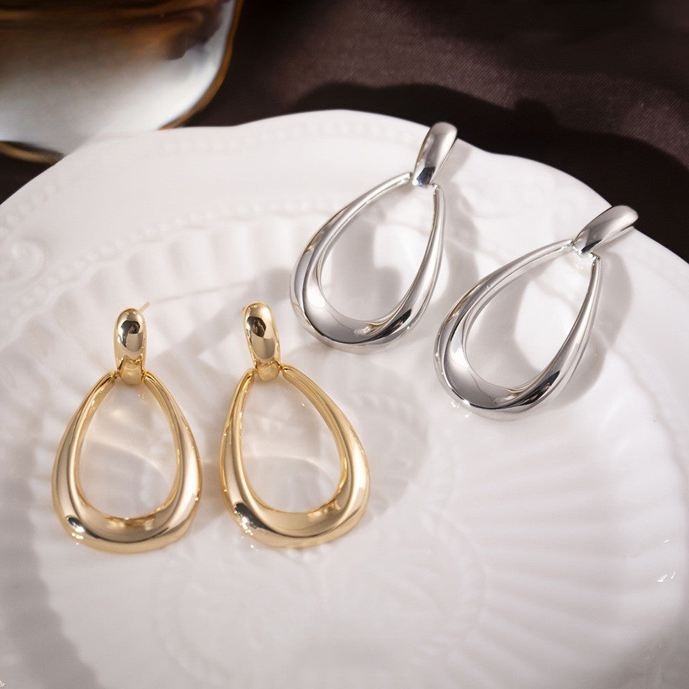 Polished Curved Drop Earrings