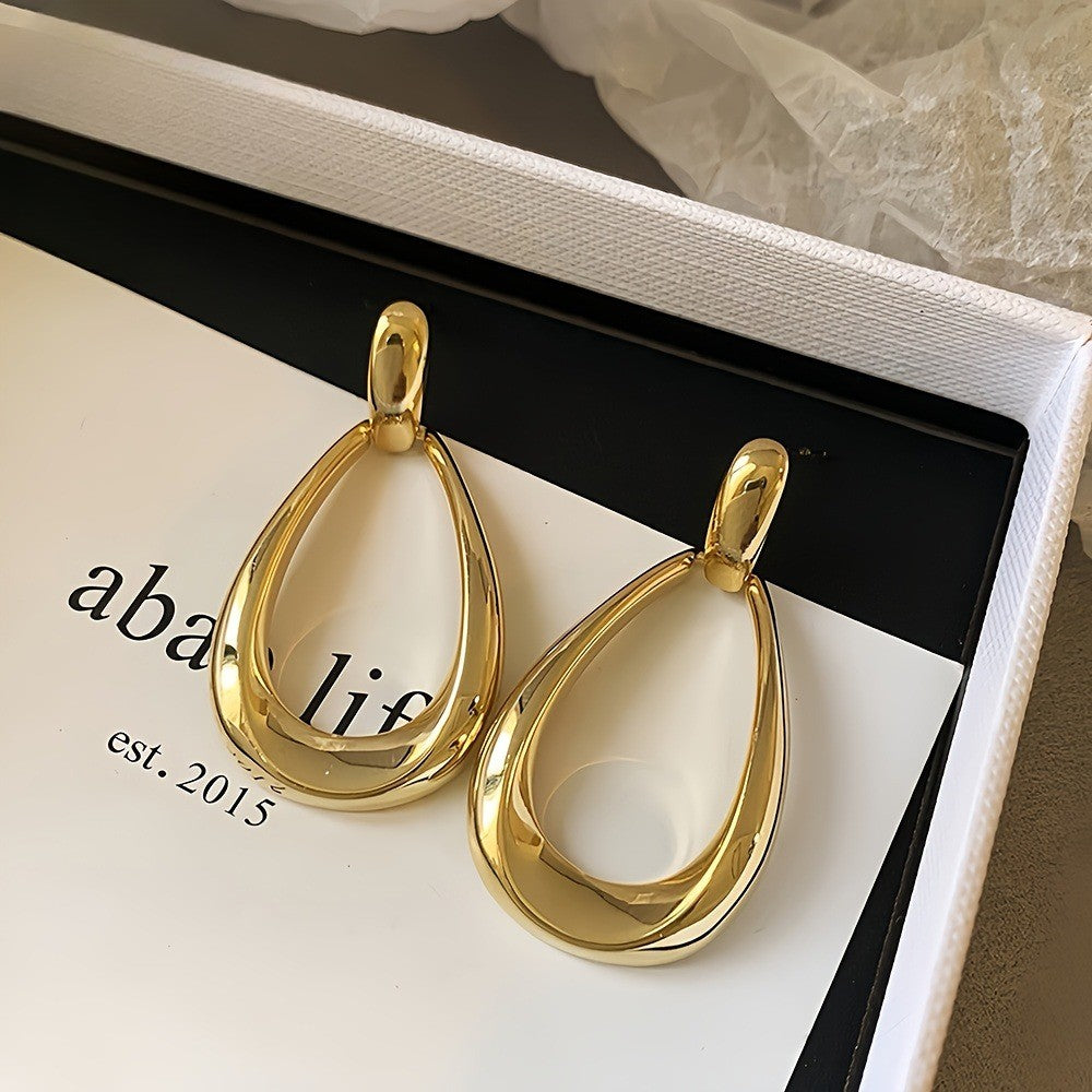 Polished Curved Drop Earrings