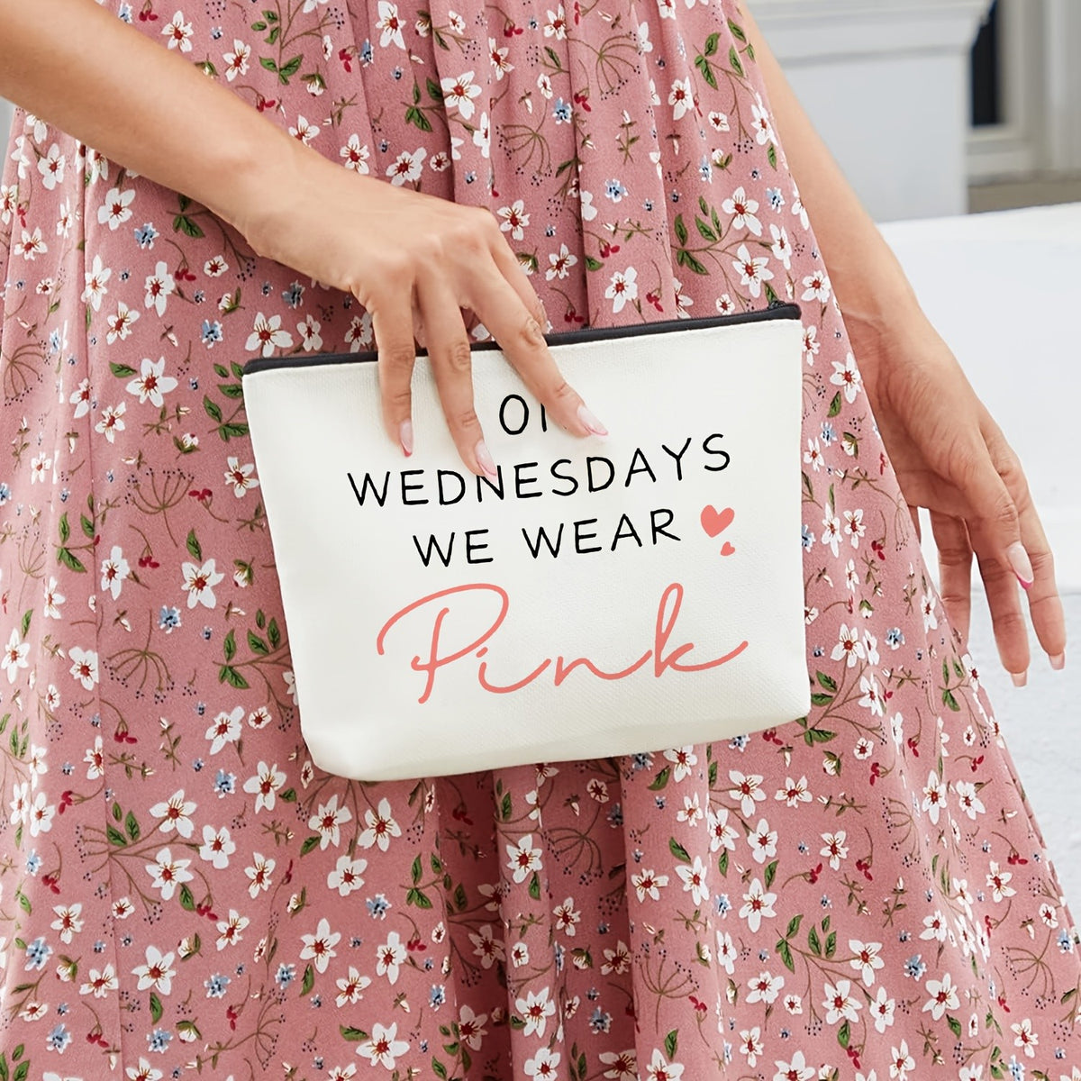 Pink Script Zip Pouch