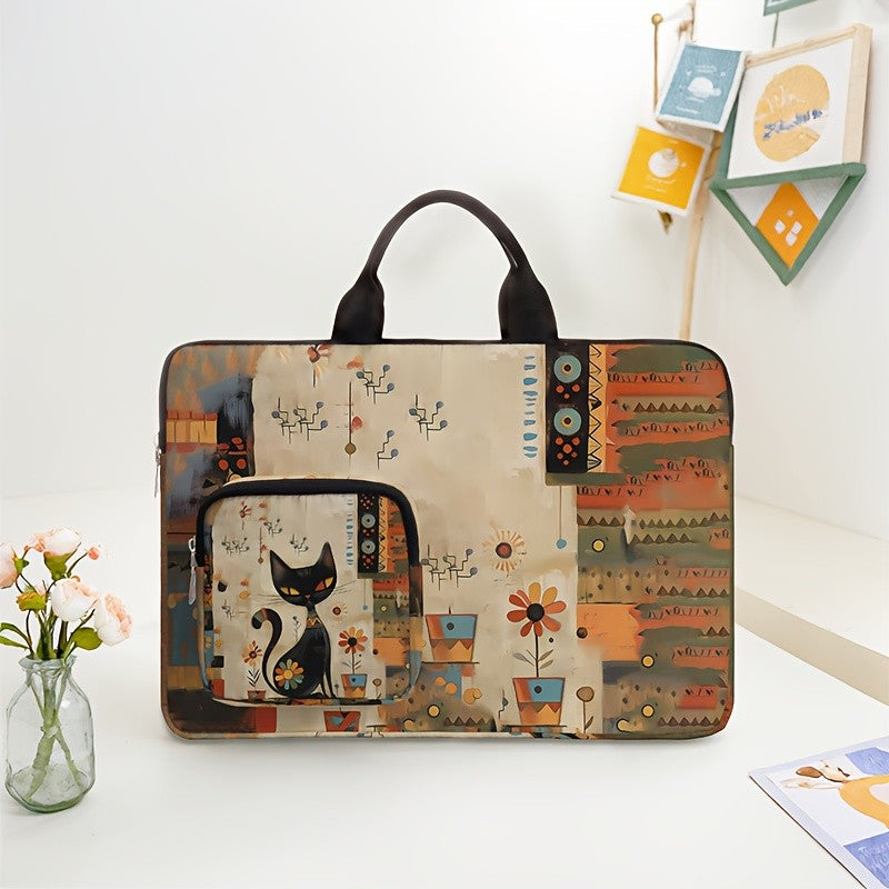 Black Cat Pattern Laptop Bag