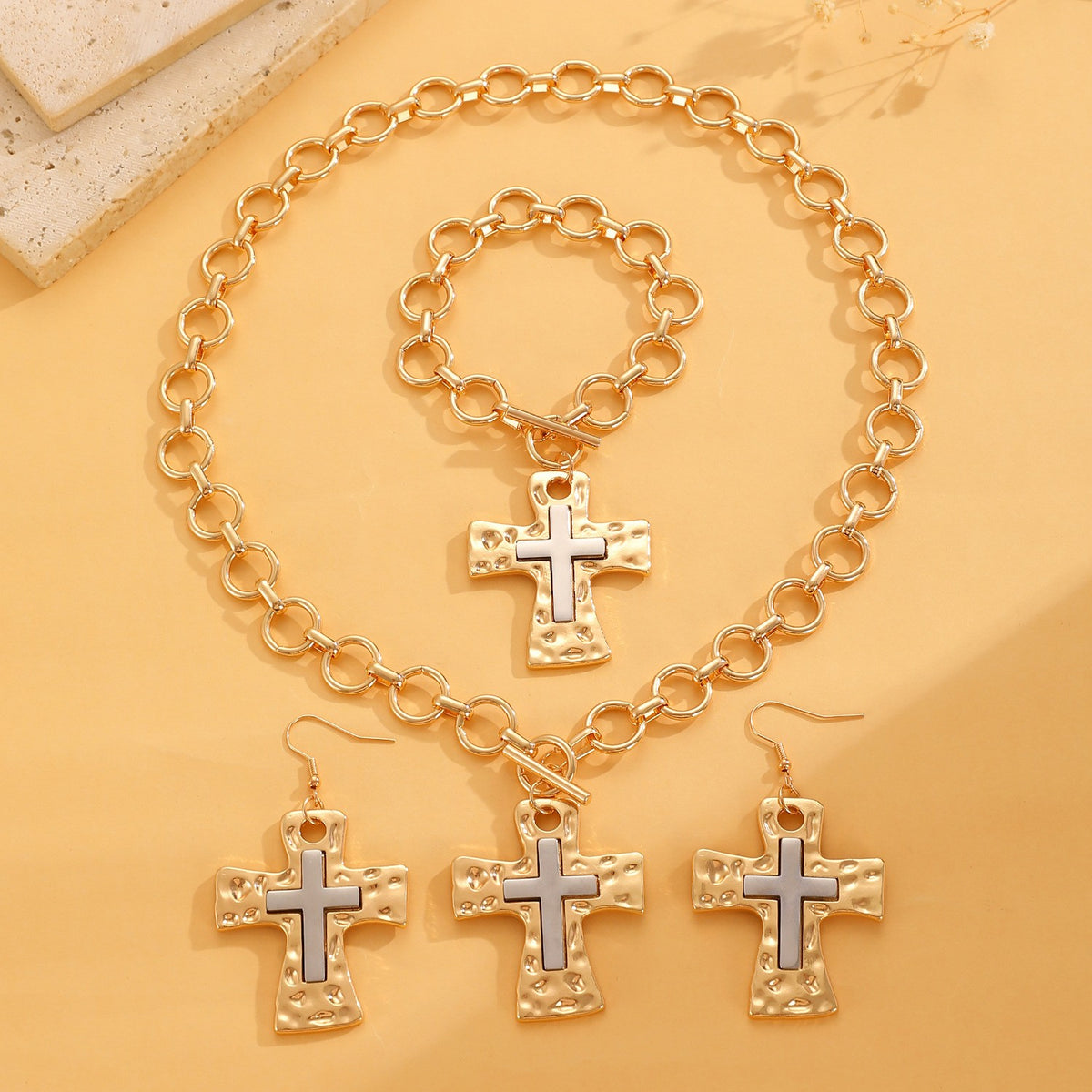 Cross Contrast Jewelry Set