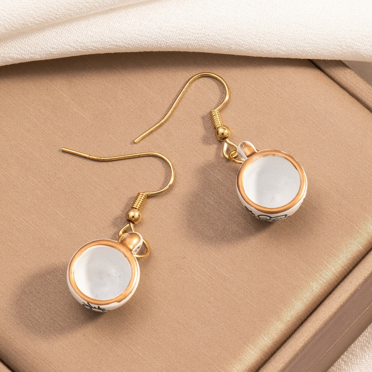 Porcelain Heart & Teacup Earrings