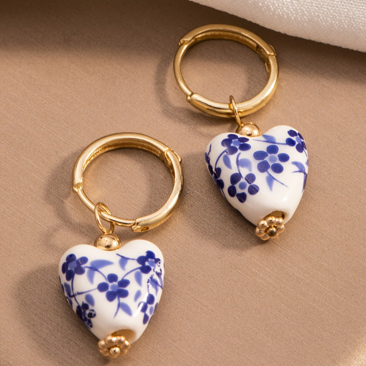 Porcelain Heart & Teacup Earrings