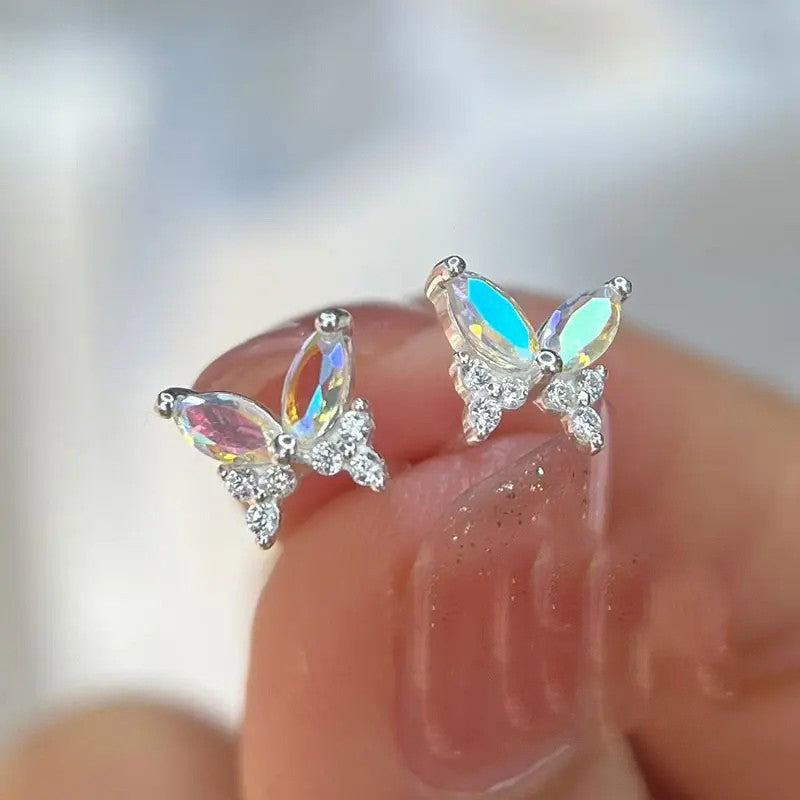 Iridescent Butterfly Stud Earrings