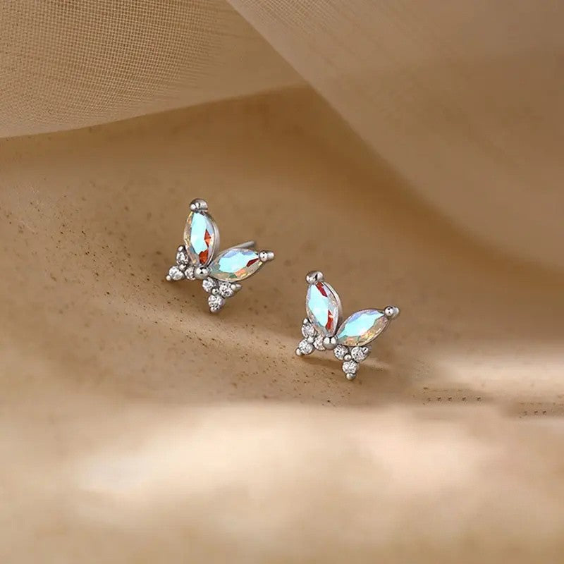 Iridescent Butterfly Stud Earrings