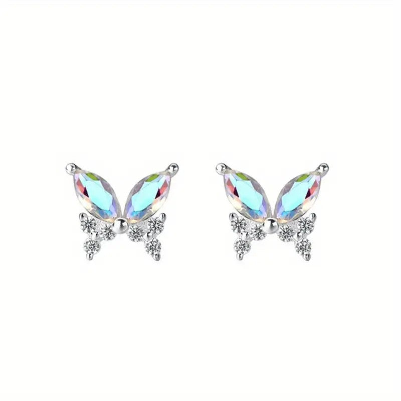 Iridescent Butterfly Stud Earrings