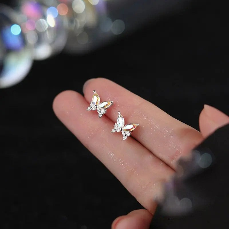 Iridescent Butterfly Stud Earrings