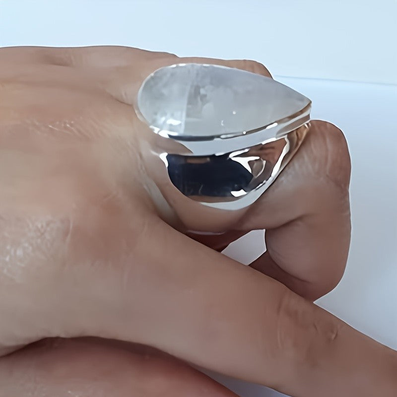 Iridescent Teardrop Statement Ring