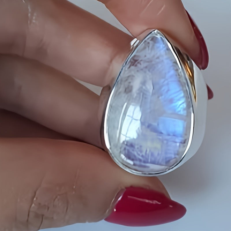 Iridescent Teardrop Statement Ring