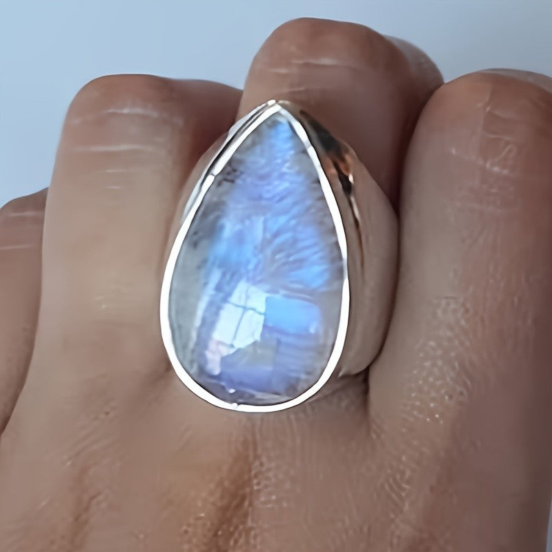 Iridescent Teardrop Statement Ring