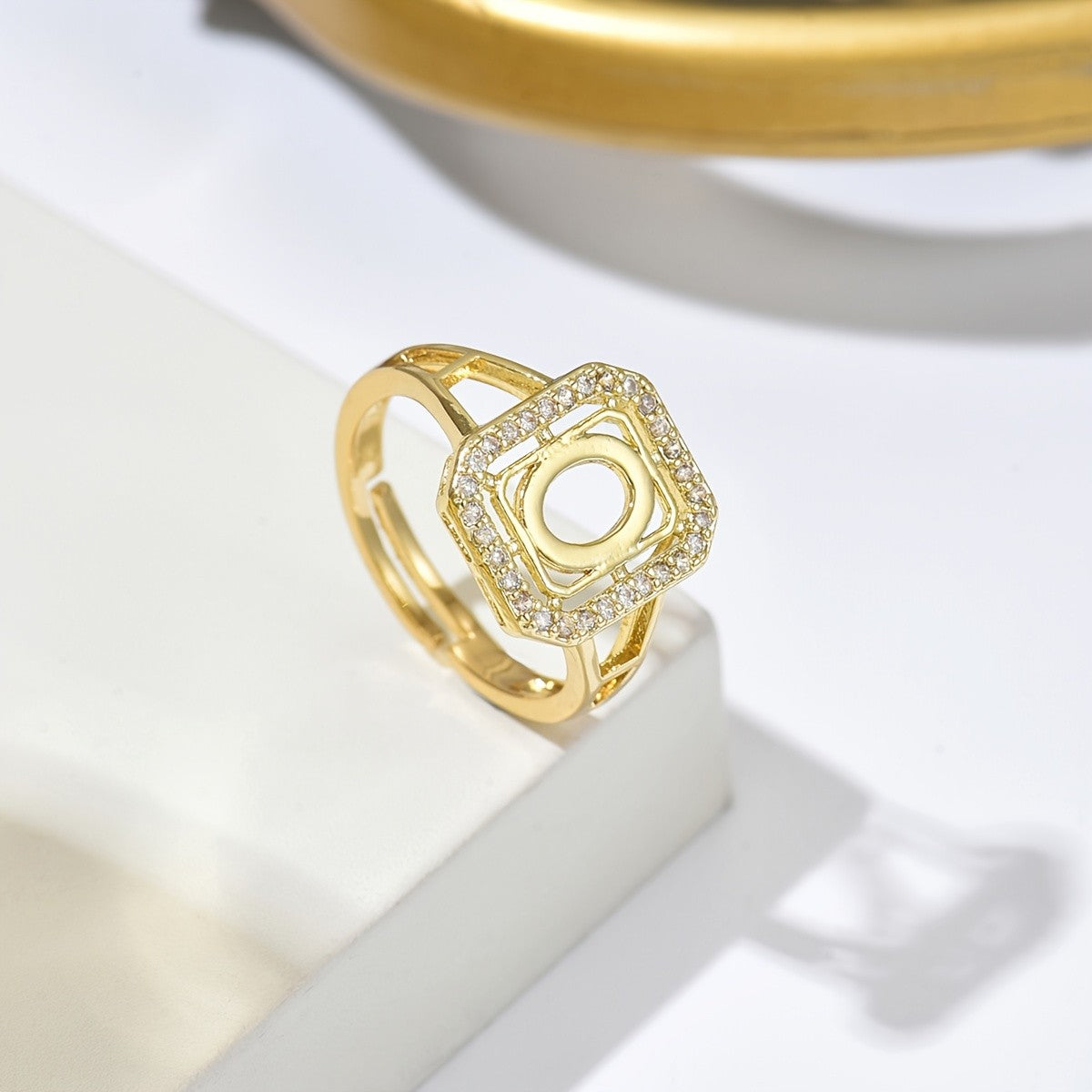 Crystal Initial Square Ring