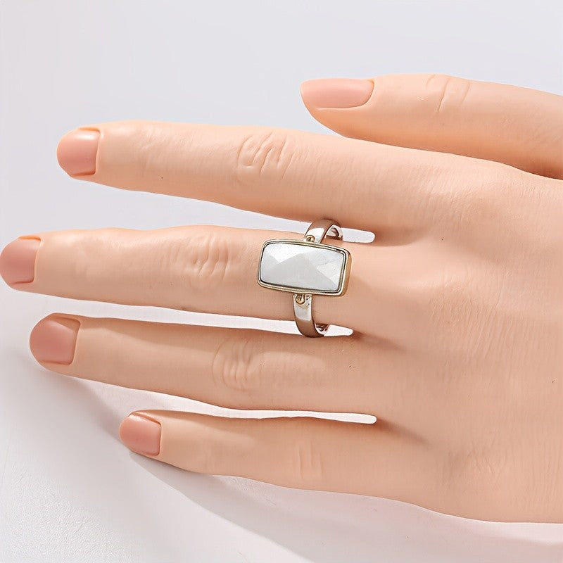 Rectangular Moonstone Ring