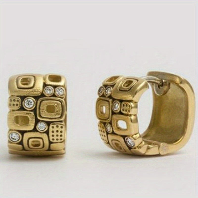 Zircon Square Hoop Earrings