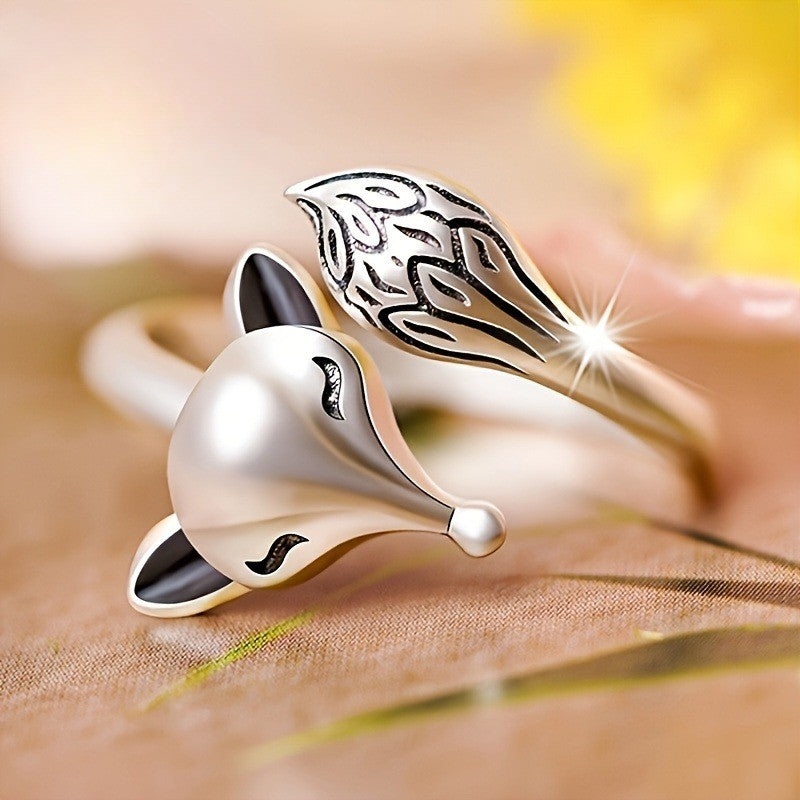 Engraved Fox Wrap Ring