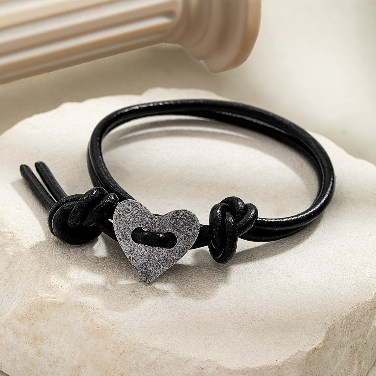 Knotted Cord Heart Bracelet