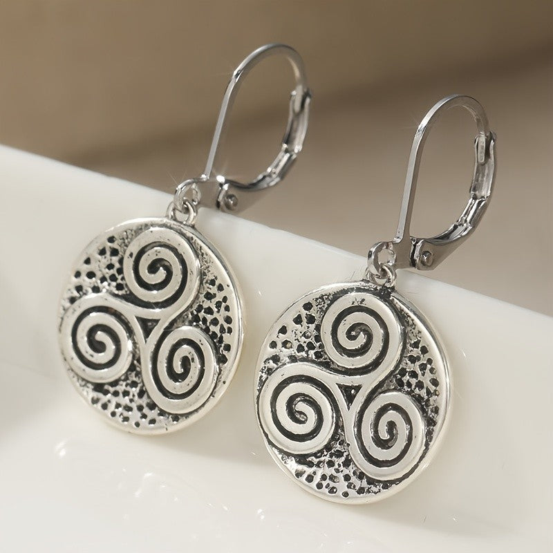 Triple Spiral Drop Earrings