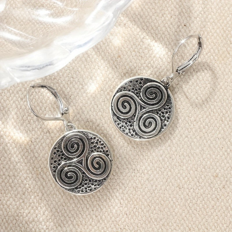 Triple Spiral Drop Earrings