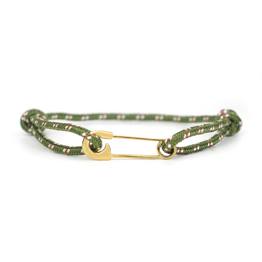 Woven Safety Pin Bracelet