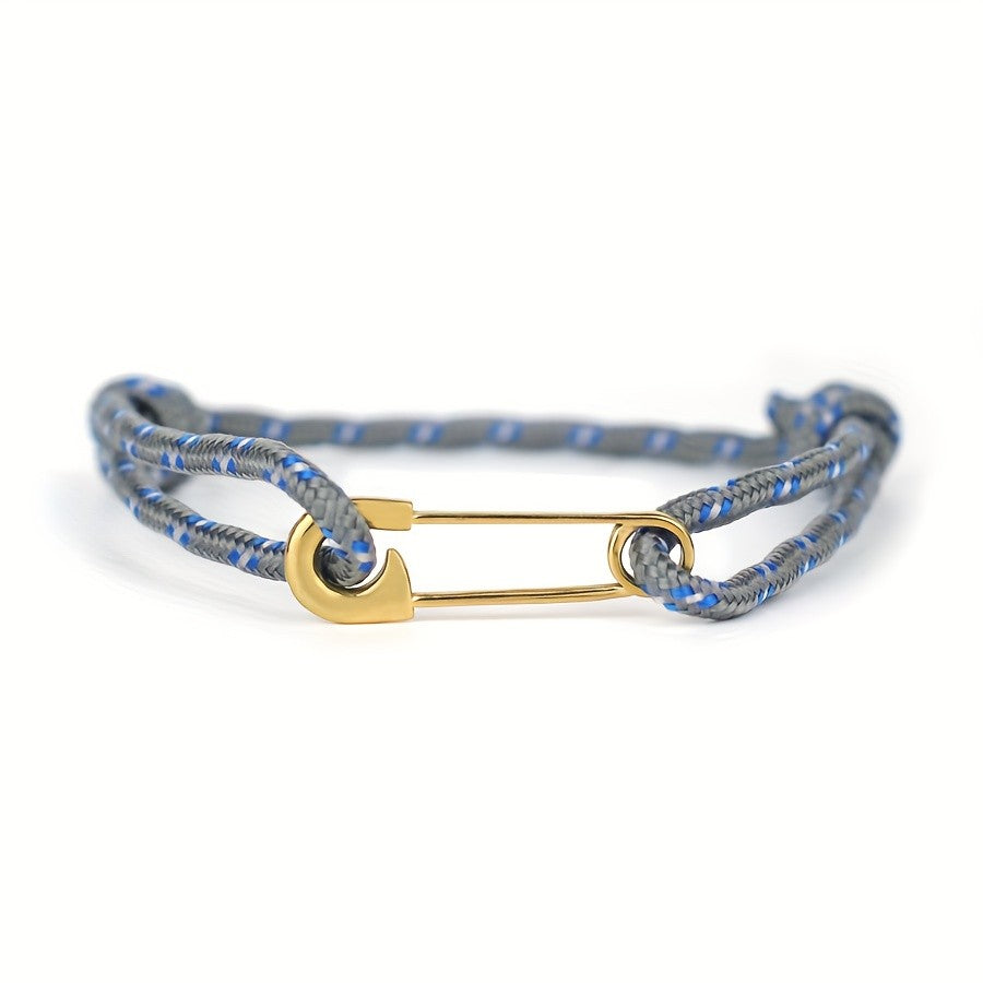 Woven Safety Pin Bracelet