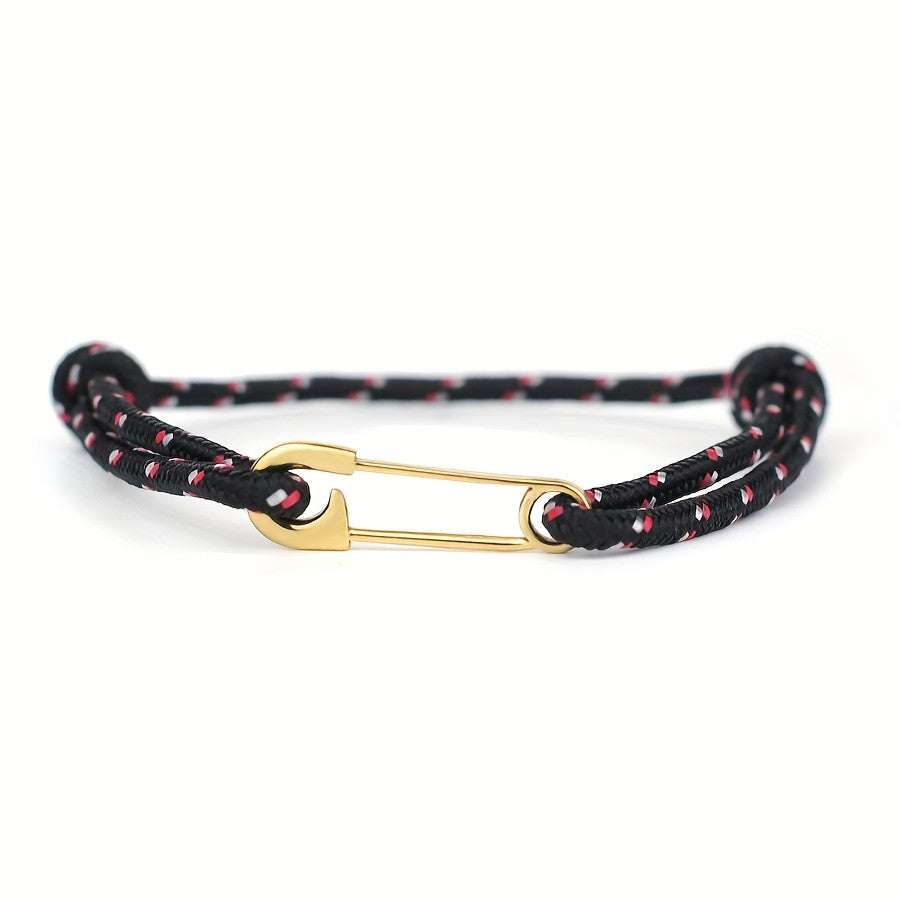 Woven Safety Pin Bracelet