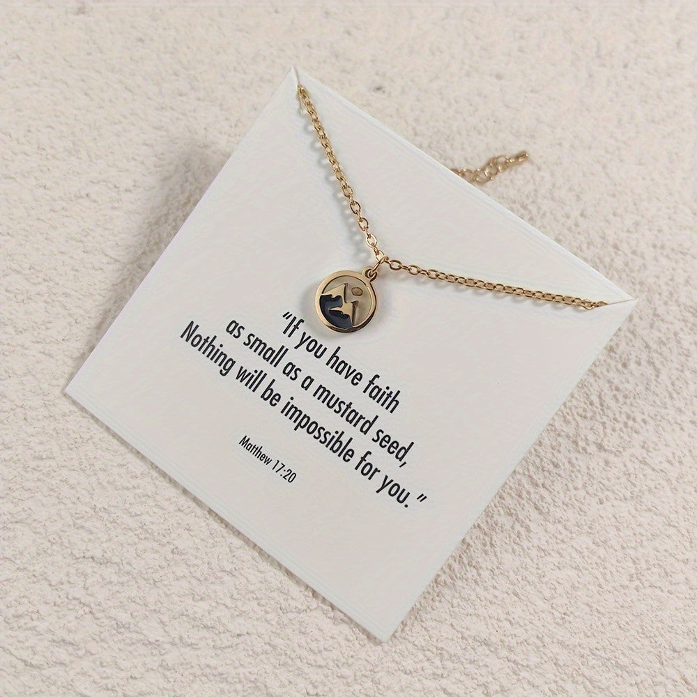 Mountain Enamel Faith Necklace