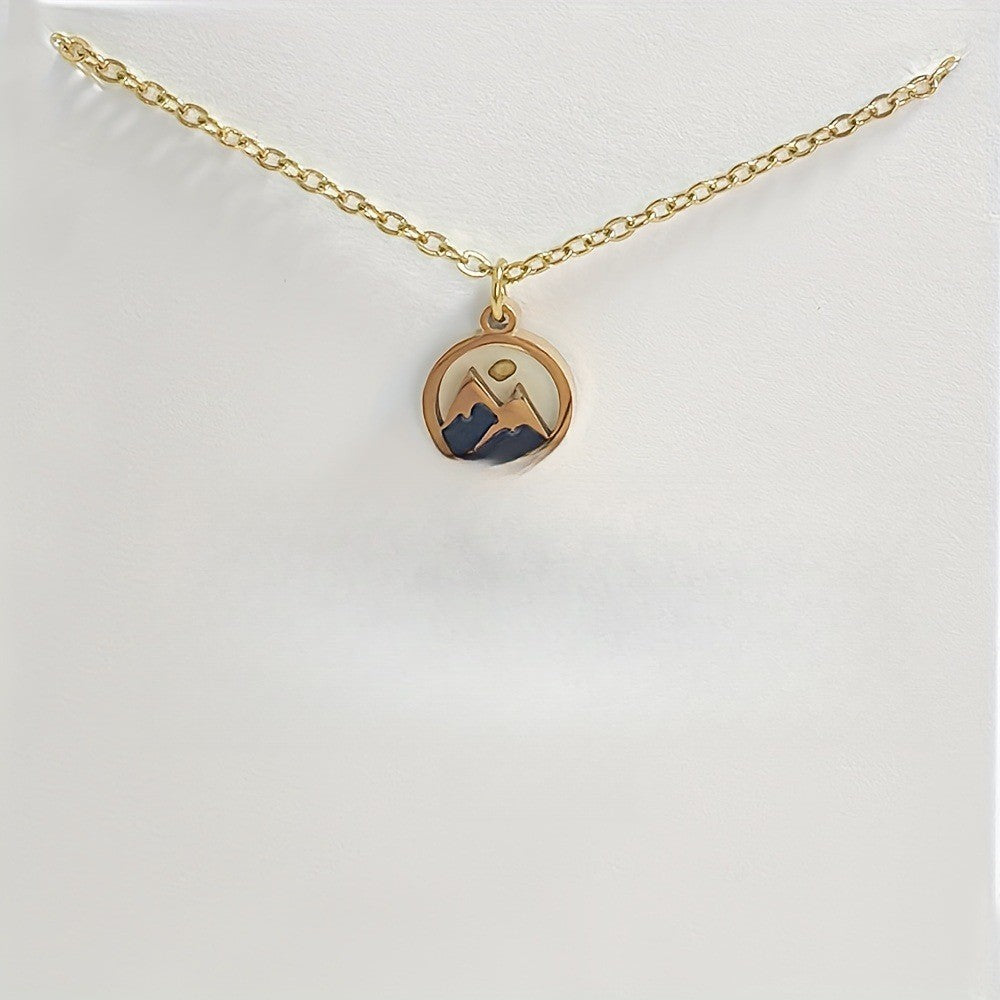 Mountain Enamel Faith Necklace