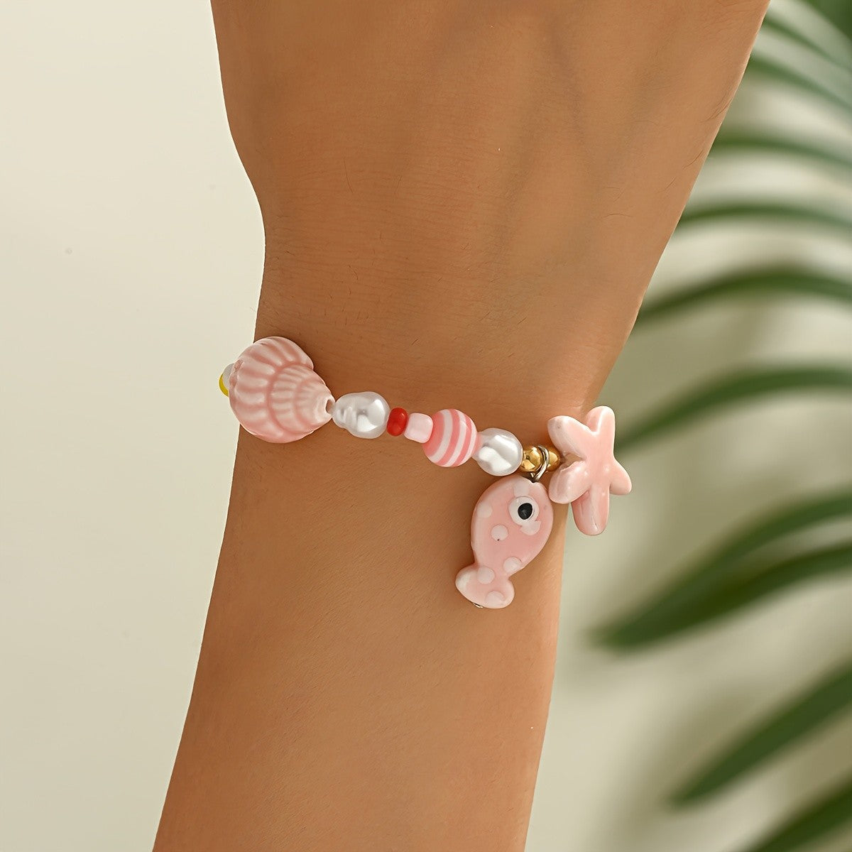 Ocean Fish & Starfish Beaded Bracelet