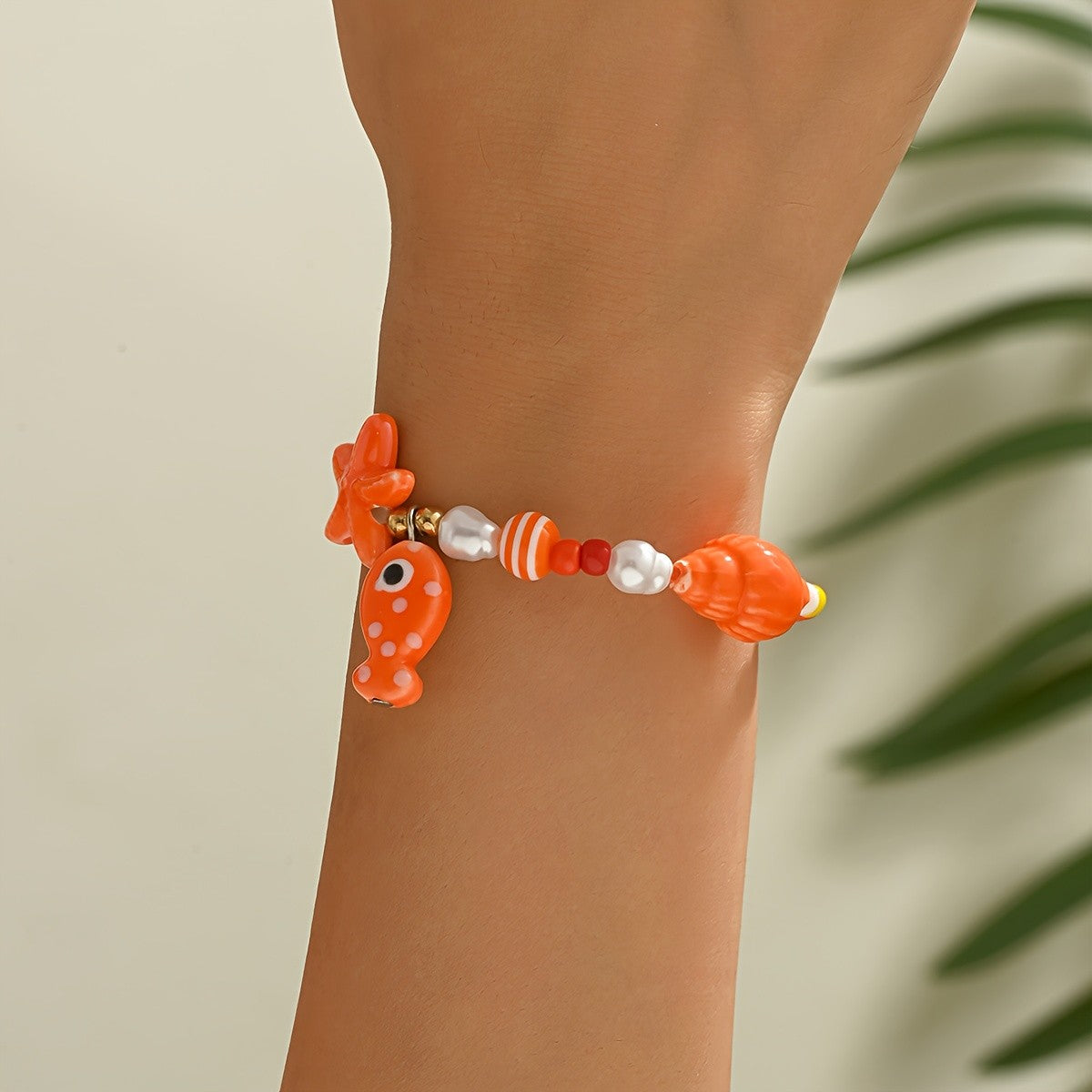 Ocean Fish & Starfish Beaded Bracelet