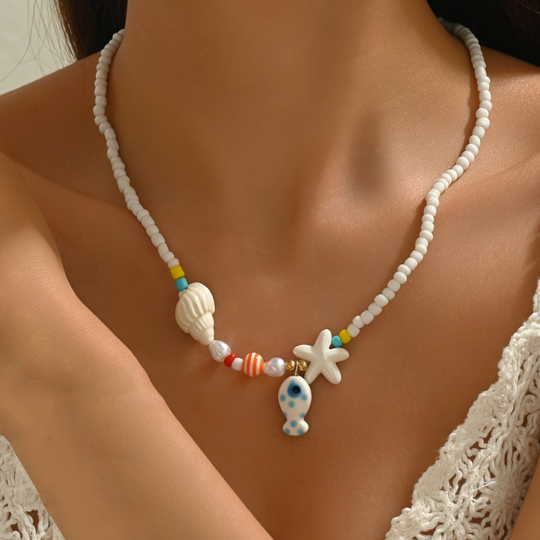Ocean Charm Bead Necklace