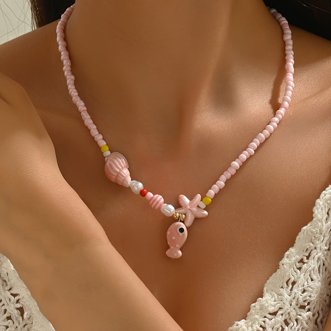Ocean Charm Bead Necklace