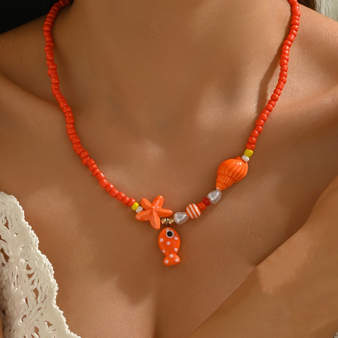 Ocean Charm Bead Necklace