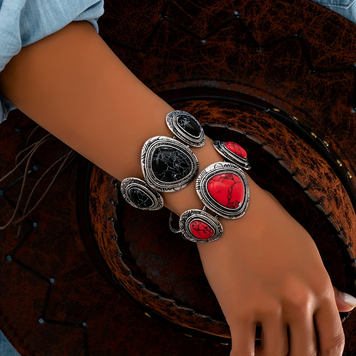 Turquoise Stone Cuff Bracelet