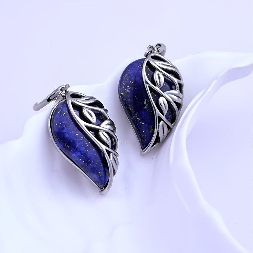 Lapis Lazuli Vine Leaf Drop Earrings