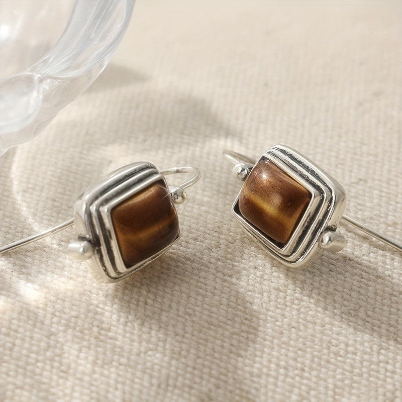 Amber Square Drop Earrings