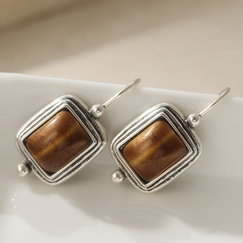 Amber Square Drop Earrings