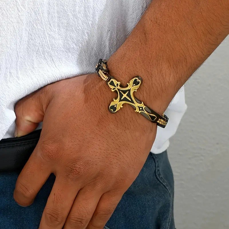 Ornate Cross Link Bracelet