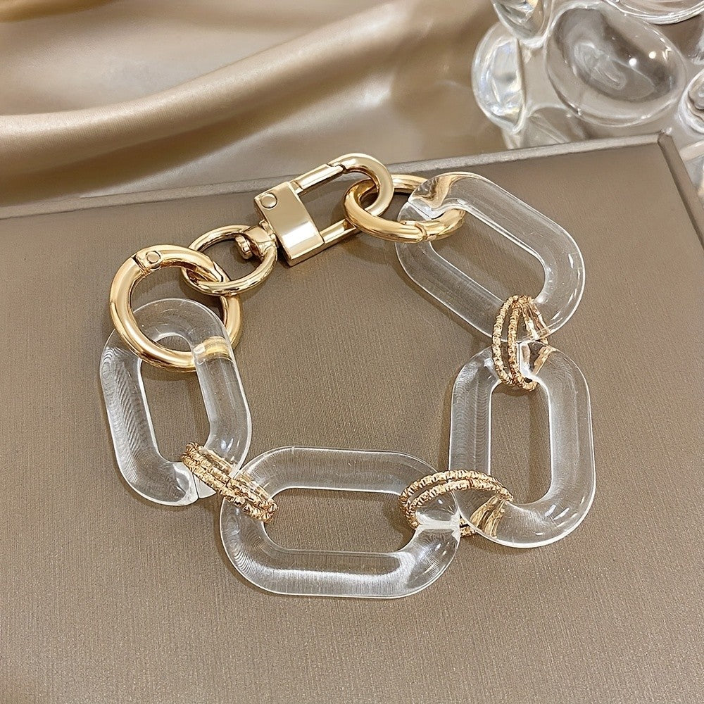 Clear Acrylic Oval Link Bracelet