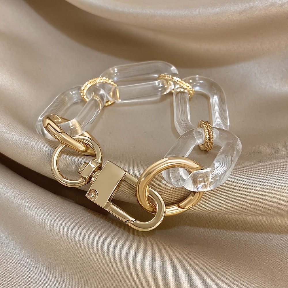 Clear Acrylic Oval Link Bracelet