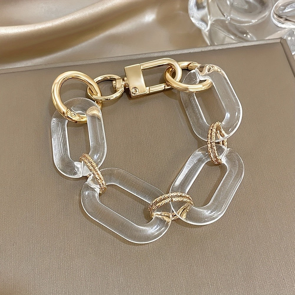 Clear Acrylic Oval Link Bracelet