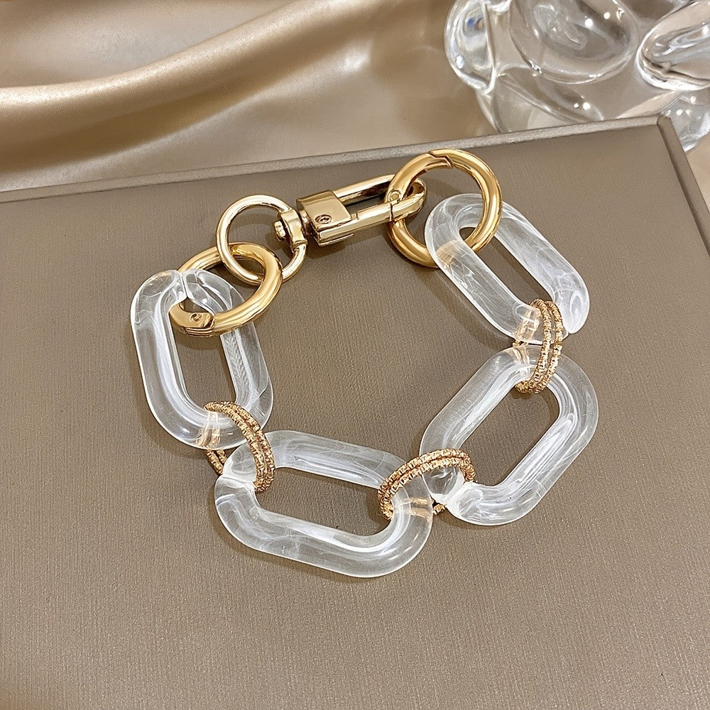 Clear Acrylic Oval Link Bracelet