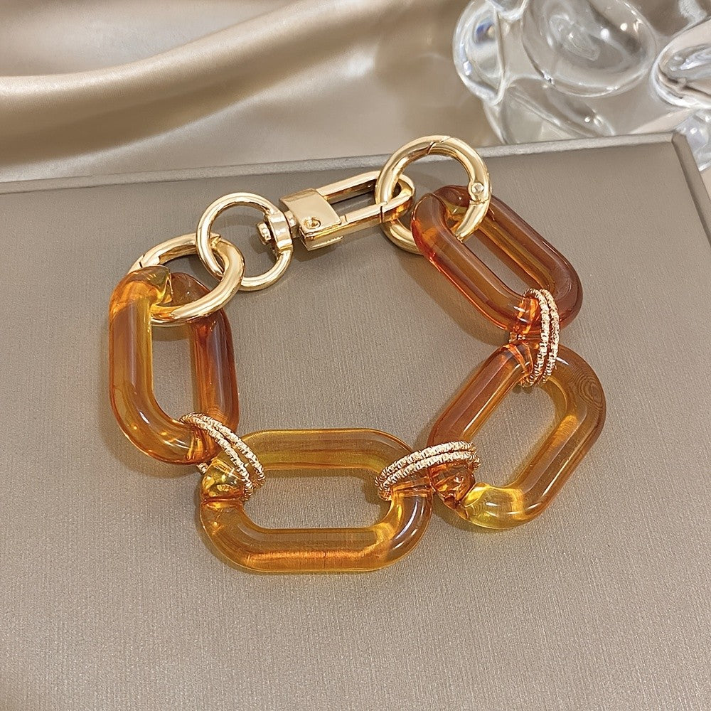 Clear Acrylic Oval Link Bracelet