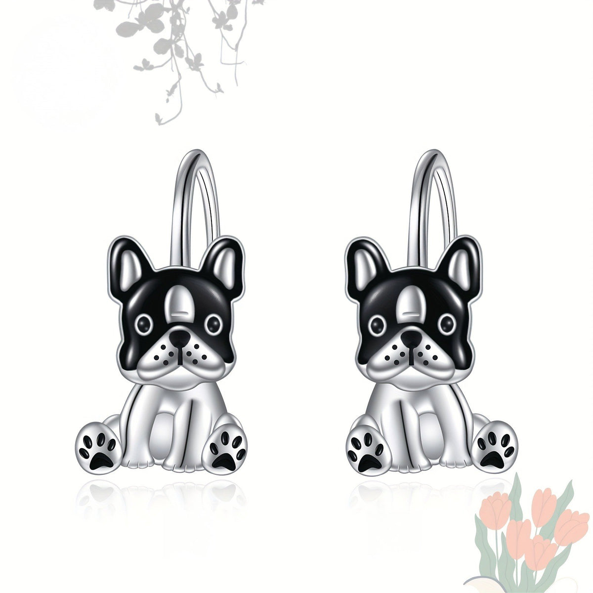 French Bulldog Hoop Earrings