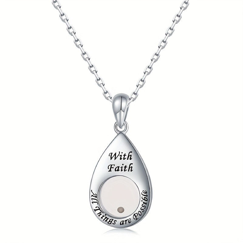 Faith Message Teardrop Necklace