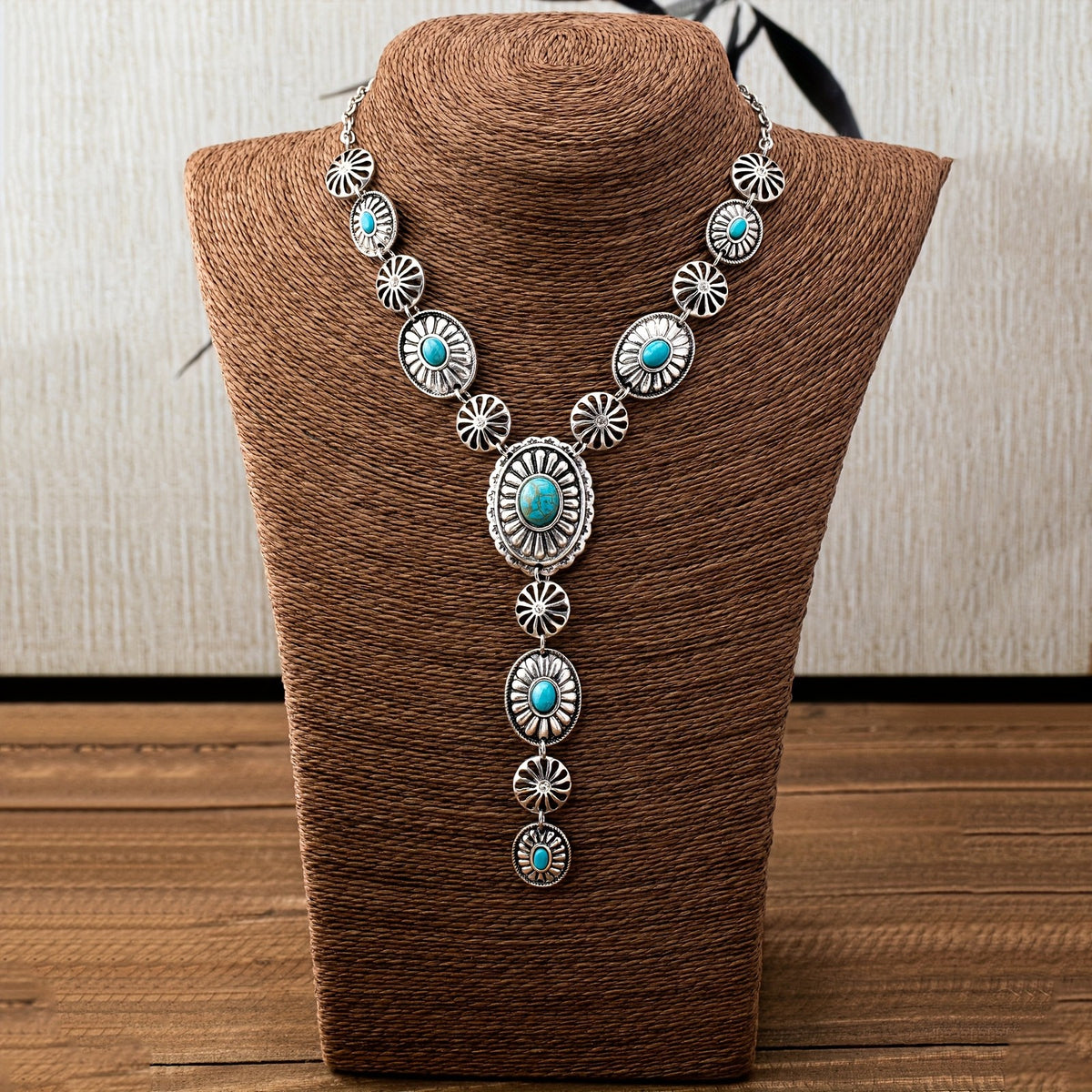 Turquoise Sunburst Statement Necklace