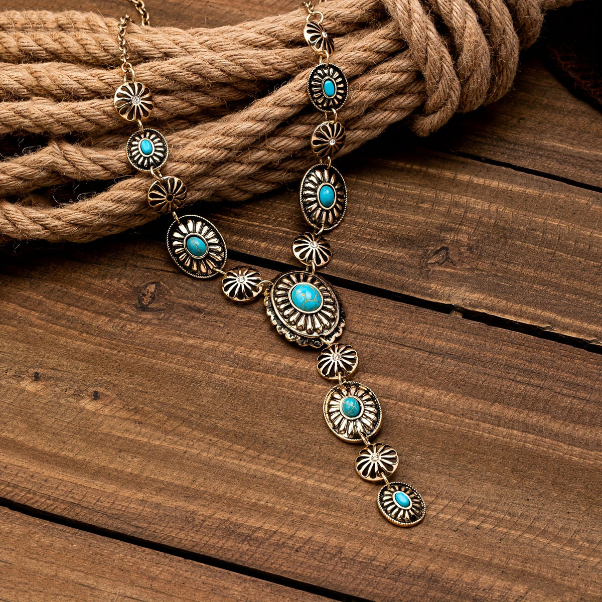 Turquoise Sunburst Statement Necklace